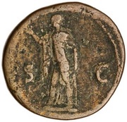 As - Domitian S C; Spes, Rome, 73-74 reverse image