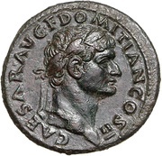As - Domitian VICTORIA AVGVST S C; Victory obverse image