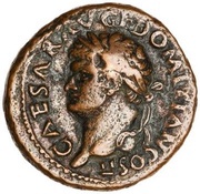 As - Domitian VICTORIA AVGVST S C; Victory obverse image