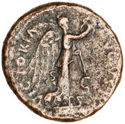 As - Domitian VICTORIA AVGVST S C; Victory, Rome, 73-74 reverse image