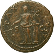 As - Vespasian PAX AVGVST S C; Pax, Rome, 74 reverse image