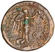 As - Vespasian VICTORIA AVGVST S C; Victory, Rome, 74 reverse image