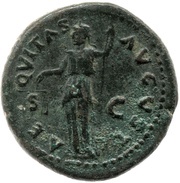 As - Domitian AEQVITAS AVGVST S C; Aequitas, Rome, 75-76 reverse image