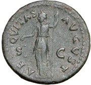 As - Domitian AEQVITAS AVGVST S C; Aequitas, Rome, 75-76 reverse image