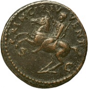 As - Domitian PRINCIP IVVENT S C, Rome, 75-76 reverse image