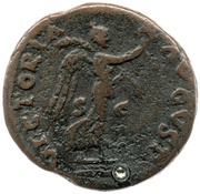 As - Vespasian VICTORIA AVGVST S C; Victory, Rome, 76 reverse image