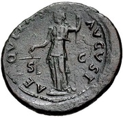 As - Titus AEQVITAS AVGVST S C; Aequitas, Rome, 76 reverse image