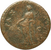 As - Vespasian PAX AVGVST S C; Pax, Rome, 77-78 reverse image