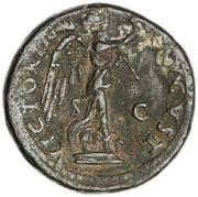 As - Titus VICTORIA AVGVST S C; Victory, Rome, 77-78 reverse image