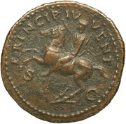 As - Domitian PRINCIP IVVENT S C, Rome, 77-78 reverse image