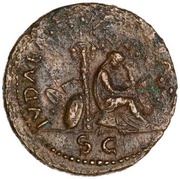 As - Vespasian IVDAEA CAPTA S C; Judaea, Rome, 77-78 reverse image