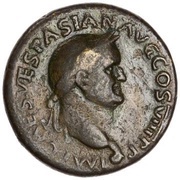 As - Vespasian S C; Victory obverse image