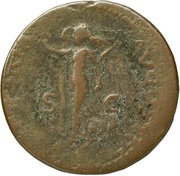 As - Vespasian VICTORIA AVGVSTI S C; Victory, Rome, 77-78 reverse image