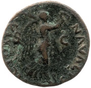 As - Vespasian VICTORIA NAVALIS S C; Victory, Rome, 77-78 reverse image