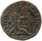 As - Titus IVDAEA CAPTA S C; Judaea, Rome, 77-78 reverse image