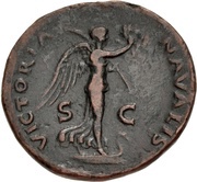 As - Titus VICTORIA NAVALIS S C; Victory, Rome, 77-78 reverse image