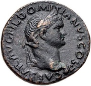 As - Domitian S C; Spes obverse image