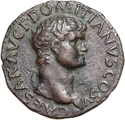 As - Domitian S C; Spes obverse image