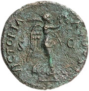As - Titus VICTORIA AVGVST S C; Victory, Rome, 79 reverse image