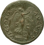 As - Titus VICTORIA AVGVST S C; Victory, Rome, 79 reverse image