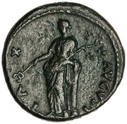 As - Domitian PAX AVGVST S C; Pax, Rome, 79 reverse image