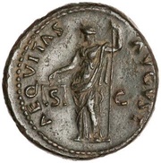 As - Titus AEQVITAS AVGVST S C; Aequitas, Rome, 80-81 reverse image
