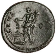 As - Titus GENI P R S C; Genius, Rome, 80-81 reverse image