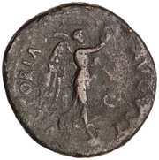 As - Titus VICTORIA AVGVST S C; Victory, Rome, 80-81 reverse image