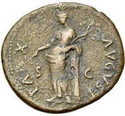 As - Domitian PAX AVGVST S C; Pax, Rome, 80-81 reverse image