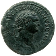 As - Domitian VICTORIA AVGVST S C; Victory obverse image