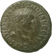 As - Domitian S C; Spes obverse image