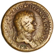 As - Domitian VESTA S C; Vesta obverse image