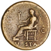 As - Domitian VESTA S C; Vesta, Rome, 80-81 reverse image