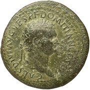 As - Domitian VESTA S C; Vesta obverse image