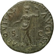 As - Domitian AEQVITAS AVGVST S C; Aequitas, Rome, 80-81 reverse image