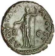 As - Domitian AEQVITAS AVGVST S C; Aequitas, Rome, 80-81 reverse image
