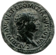 As - Domitian VICTORIA AVGVST S C; Victory obverse image