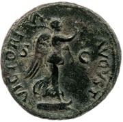 As - Domitian VICTORIA AVGVST S C; Victory, Rome, 80-81 reverse image