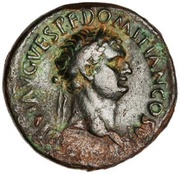 As - Domitian VICTORIA AVGVST S C; Victory obverse image