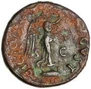 As - Domitian VICTORIA AVGVST S C; Victory, Rome, 80-81 reverse image