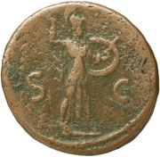 As - Domitian S C; Minerva, Rome, 80-81 reverse image
