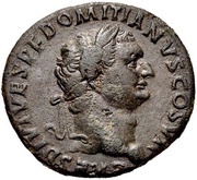 As - Domitian S C; Minerva obverse image