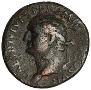 As - Domitian S C; Minerva obverse image