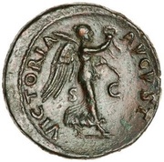 As - Domitian VICTORIA AVGVST S C; Victory, Rome, 80-81 reverse image
