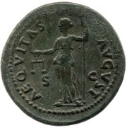 As - Vespasian AEQVITAS AVGVST S C; Aequitas, Rome, 80-81 reverse image