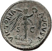 As - Vespasian VICTORIA AVGVST S C; Victory, Rome, 80-81 reverse image