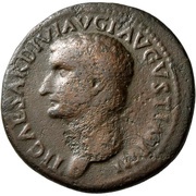 As - Tiberius IMP T CAES DIVI VESP F AVG P M TR P P P COS VIII RESTITV obverse image