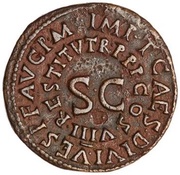 As - Germanicus IMP T CAES DIVI VESP F P M TR P P P COS VIII RESTITVIT, Rome, 80-81 reverse image