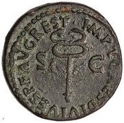 As - Tiberius IMP T CAES DIVI VESP F AVG REST S C, Rome, 80-81 reverse image