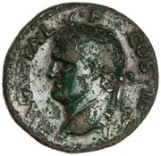 As - Agrippa IMP T VESP AVG REST S C; Neptune obverse image